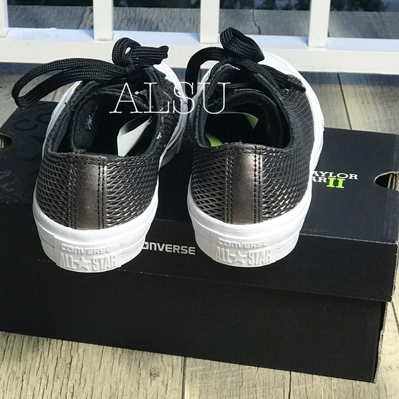 NWT Converse Ctas || OX Black Silver W AUTHENTIC - Picture 4 of 7